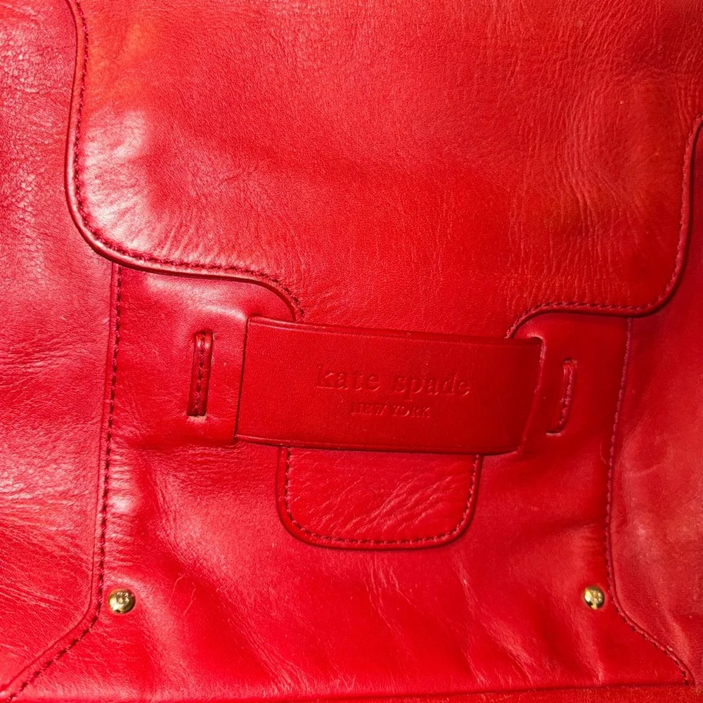 Kate Spade VINTAGE RED BUCKET Tote SATCHEL HOBO TOTE PURSE ORIGINAL - Picture 5 of 16